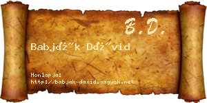 Babják Dávid névjegykártya