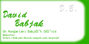 david babjak business card